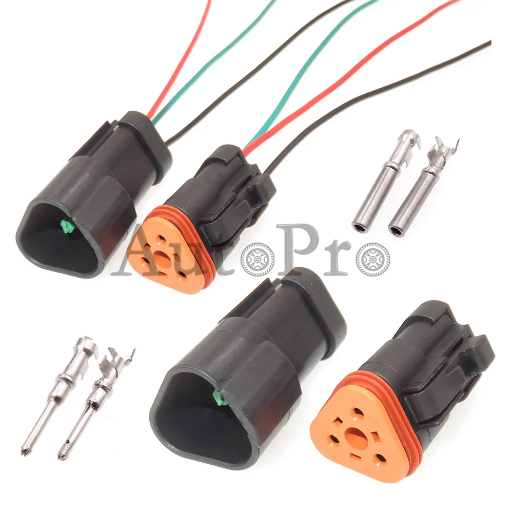 

1 Set 3 Hole DT04-3P DT06-3S High Quality High Current Starter Housing Connector Auto Male Plug Female Socket Car Sealed Adapter