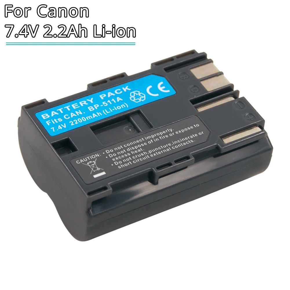 Bp511A Bp-511 Bp-511A Bp511 Batteria Per Fotocamera Ricaricabile 7.4V Li-Ion Per Canon Eos 300D 5D 20D 30D 50D 40D 10D Powershot G1 Pro1