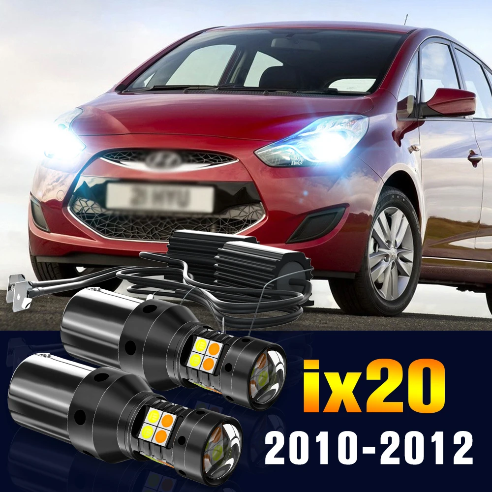 

2pcs LED Dual Mode Turn Signal+Daytime Running Light DRL Lamp For Hyundai ix20 2010 2011 2012 Accessories