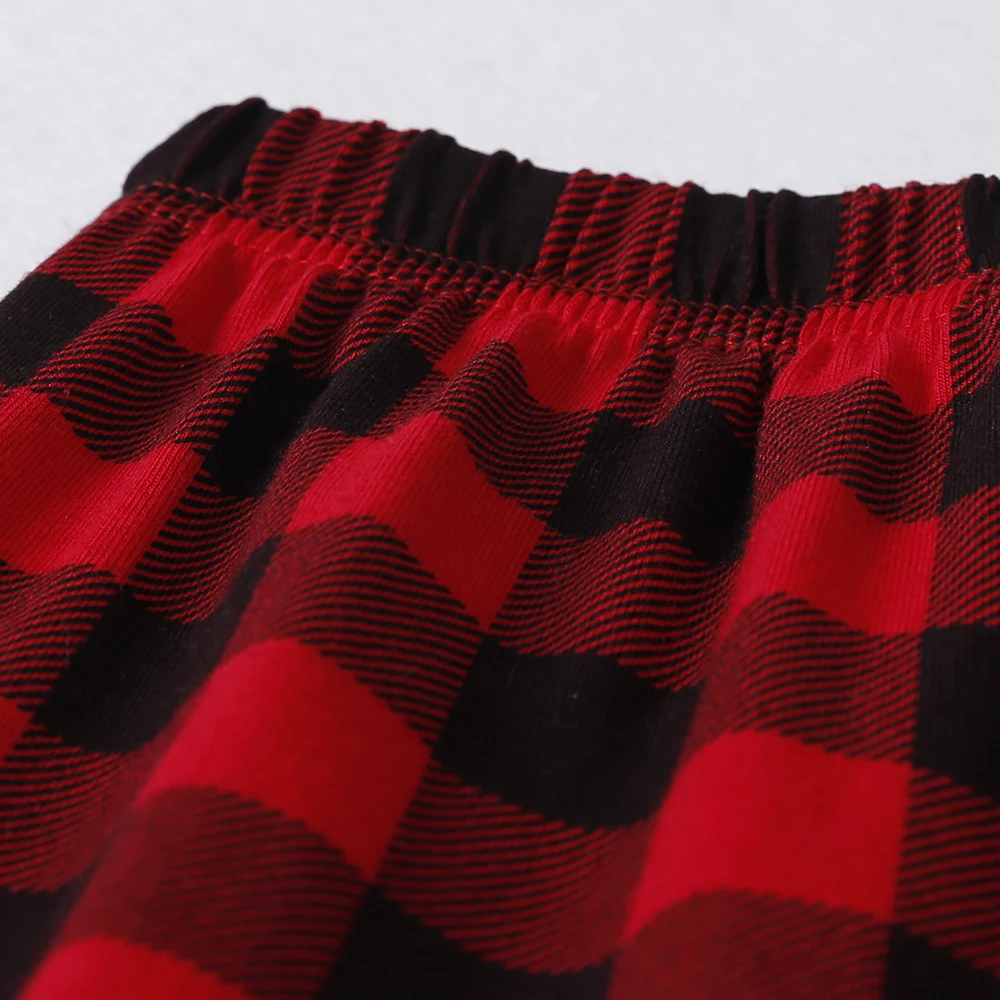 Weihnachts pyjamas setzt Kinder Samt warme Kleidung Familien feier Langarm Junge Mädchen Kleid Weihnachten Set Kind Nachtwäsche Hosen Kostüm – Detail 12