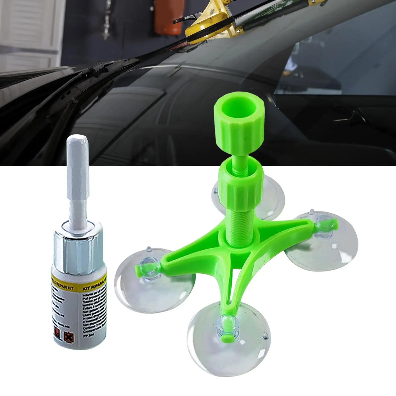 Car Auto Glass Windshield Fluid Repair Set, , Advanced Resin Formula for Chips and Cracks DIY Windscreen Chip Repair Tool