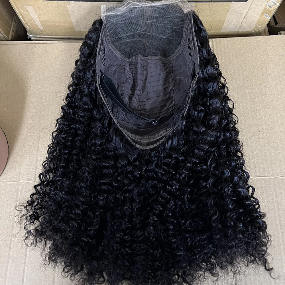 250% Density Jerry Curly 5X5 HD Transparent Lace Closure Human Hair Kinky Glueless Wig Double Drawn Human HairFor Black Women