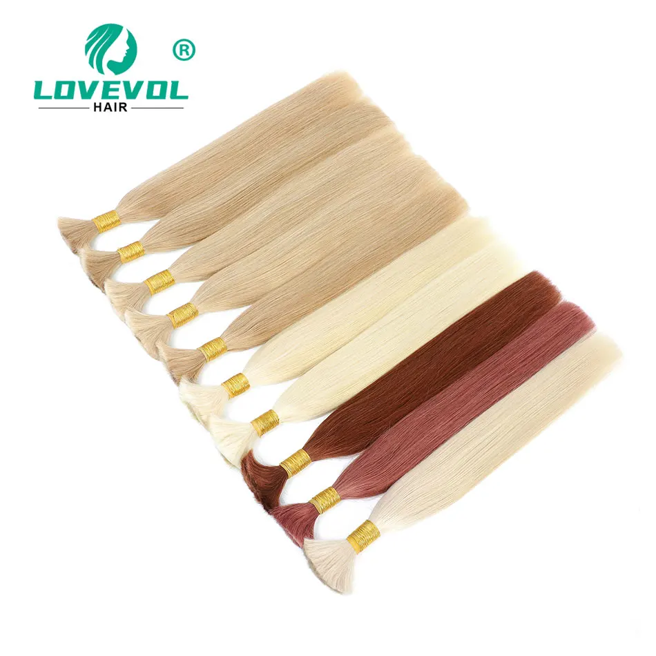 Colorful Straight Human Bulk Hair for Braiding No Weft Hightligh Braiding Human Hair Extensions Brazilian Remy 12"-28",100g