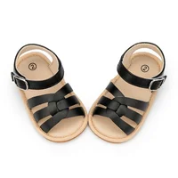 Summer New Baby Boy Girl Sandals Baby Shoes PU Anti-slip Soft Rubber Sole Newborns First Walkers Beach Infant Sandals 3