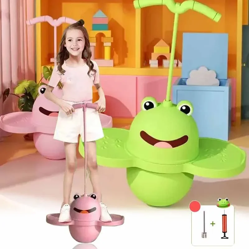 

Bouncing Ball Toy for Children Adults Fitness Ball Frog Jump Height Sports Bouncing Ball Balance Coordination Training Equipment