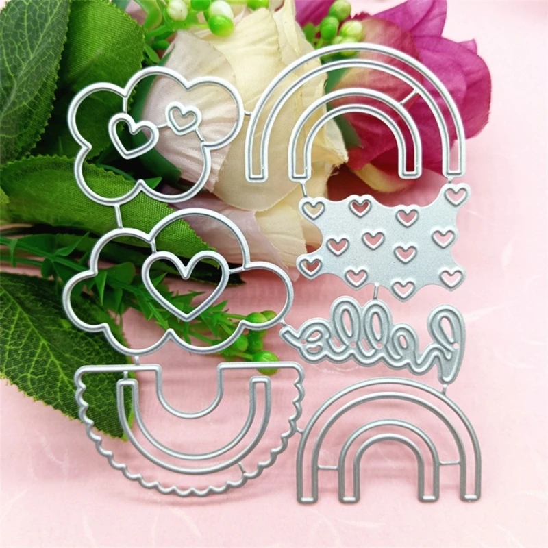 사랑 심장 무지개 엠보싱 나이프 DIY Scrapbooking M68E에 대한 금속 절단 다이 다이