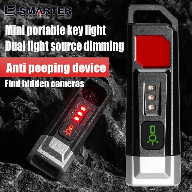 Mini EDC Keychain Lights Rechargeable LED Portable Torch Emergency Anti-snooping Camera Detection Flashlight For Self Defense 1