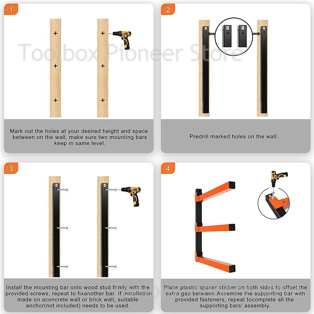 Firewood Rack Lumber Storage Rack Workshop Metal Tool Cabinets Wood Organizer 3-Level Each Shelf Garage Tool Cabinet tool organizer