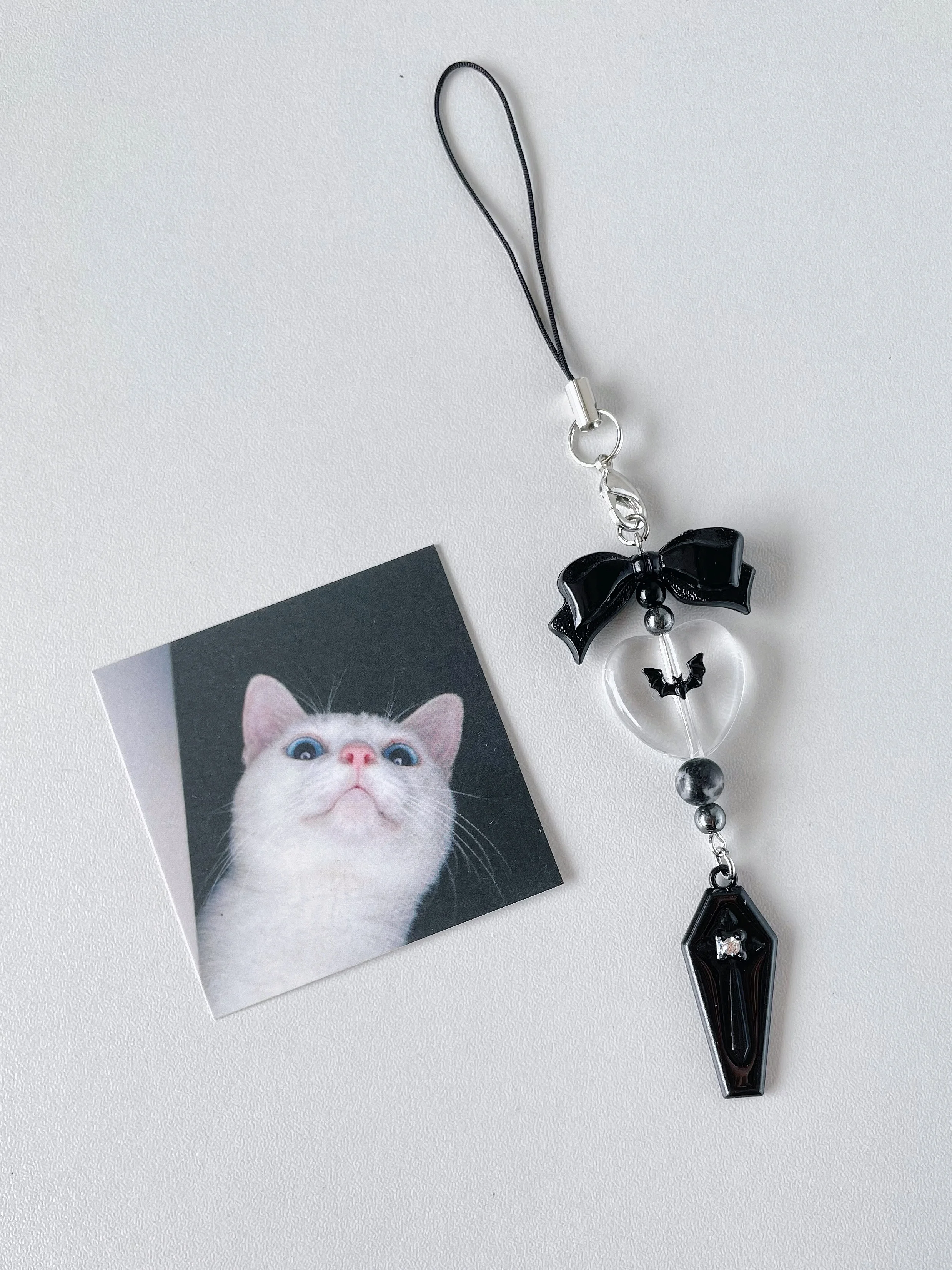 Pastel Goth Charms Spooky Creative Cat Mirror Charm Bandage Goth Charm  Crossed Charm Claw Pendant Cat With Horns Ref: P11 