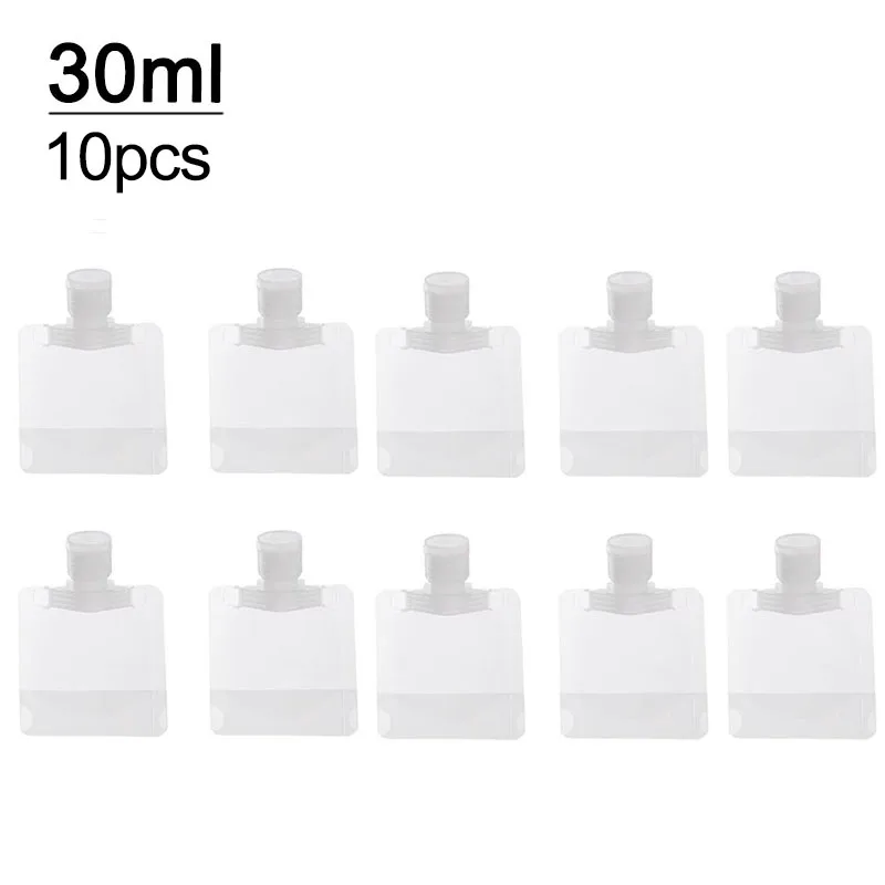 Set of 5 Refillable Travel Cosmetic Bottles and Pouches - Assorted Sizes