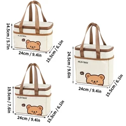 WORTHBUY Versatile Insulated Lunch Bag - Large Capacity Waterproof Cooler for Camping, Picnics, and Thermal Food Storage (A Style 3 PCS)
