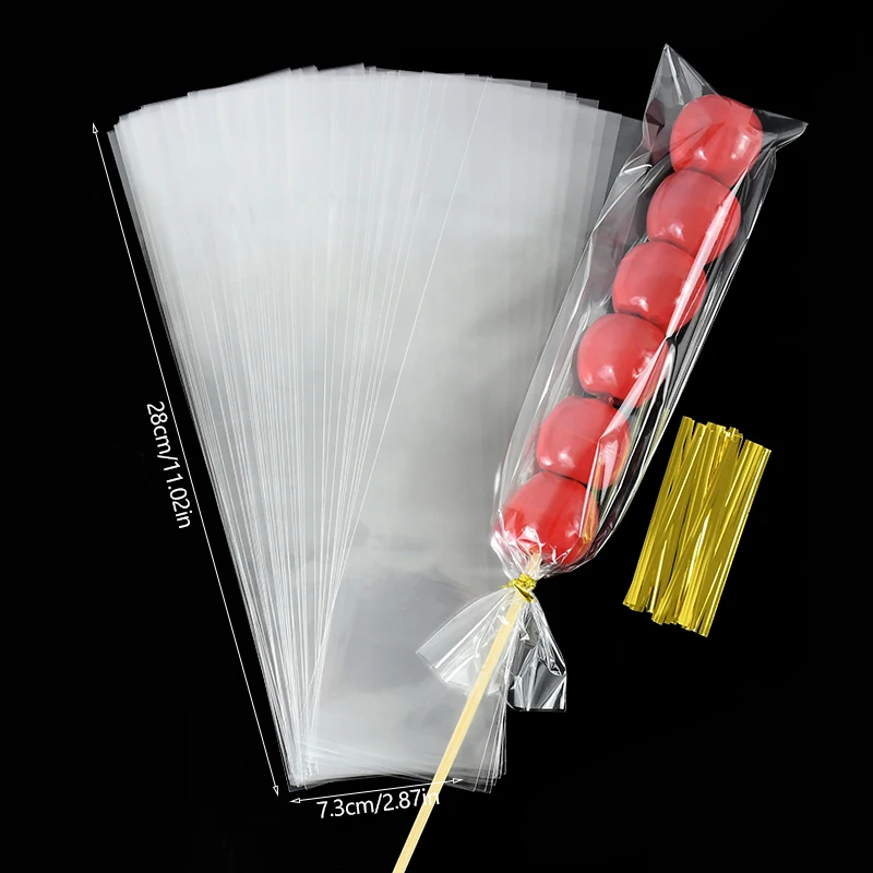 50/100/200 stücke Lange Klare Zellophan Taschen Transparent Süßigkeiten Cookie Geschenk Verpackung Tasche Baby Dusche Geburtstag Party Hochzeit decor – Detail 13