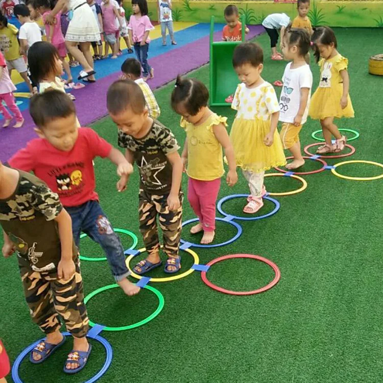 Jump ring game set Outdoor Kids Jump Ring Game Set 10 Hoops & 10 Connectors for Boys Girls Fun Physical Training Sport Toys for Park Play