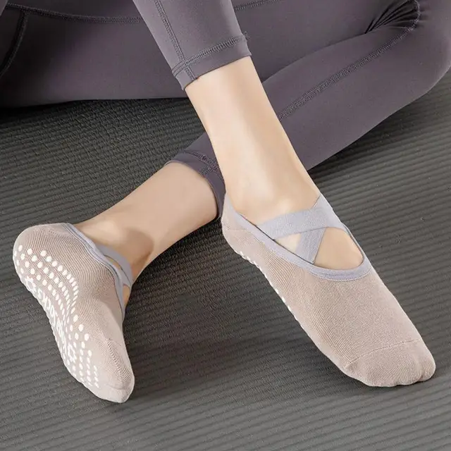 Anti-Slip Yoga Socks for Women - Breathable Backless Grip Socks for Ballet, Pilates, Barre & Dance Non-Skid Sports Socks 2