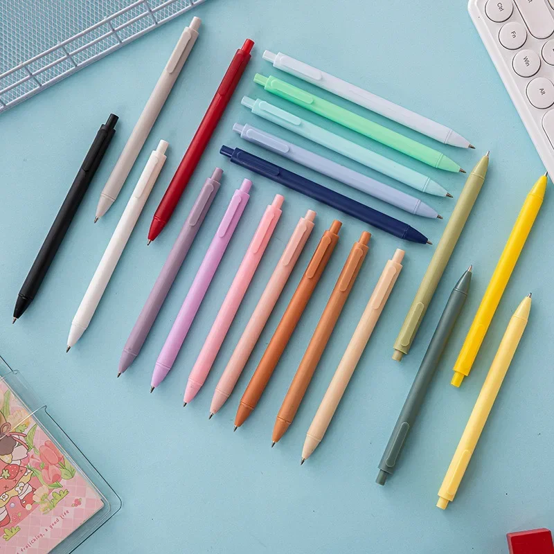 Set di 5 simpatici penne a sfera, cancelleria per ufficio scolastico coreano e giapponese, penne neutre Kawaii per uso aziendale e in ufficio - immagine 2