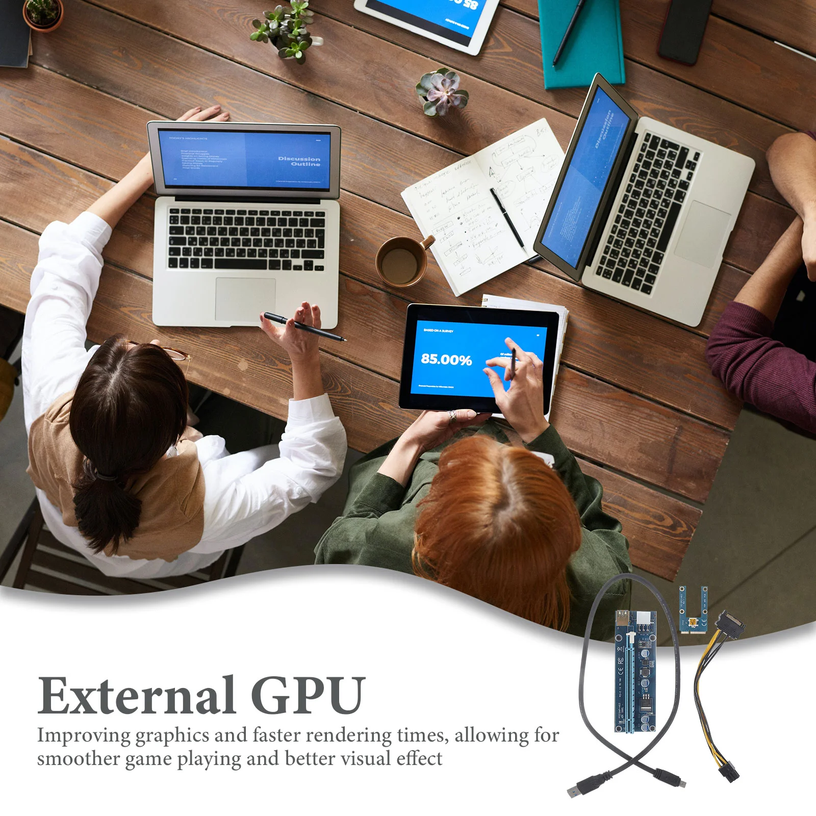 60cm 미니 PCIe - PCI-E x16 외장 GPU 어댑터 케이블 (카드 독립형 컴퓨터 부품, 노트북 액세서리, 외장 그래픽)