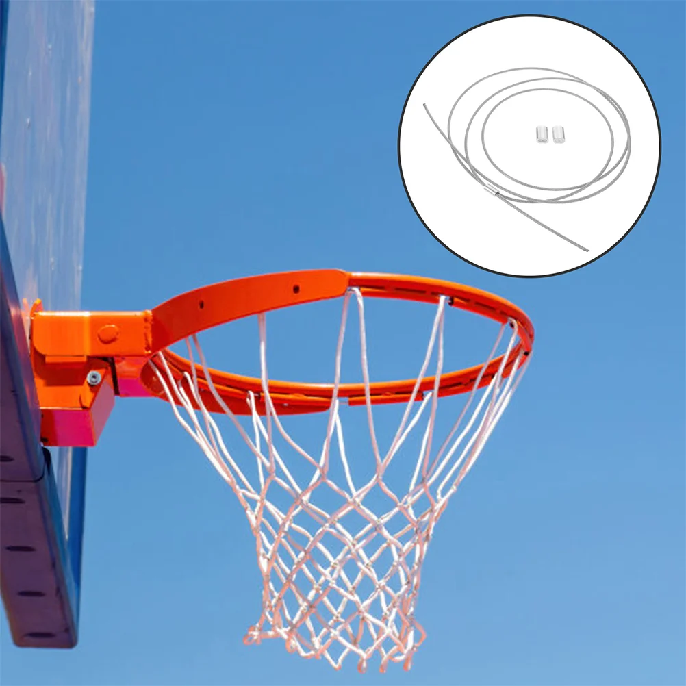 Basketball Hoop Net Stringing Nets Steel Wire Cord Basketball Frame Net Fixing Rope Replacement Threading String 2 Pcs