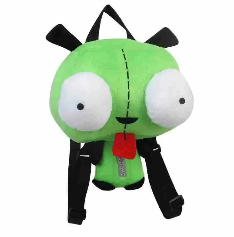Alien Invader Zim 3D Eyes Robot Gir Cute Stuffed Plush Backpack Green Bag Xmas Gift 14 inches plush toy army style backpack 65 l green