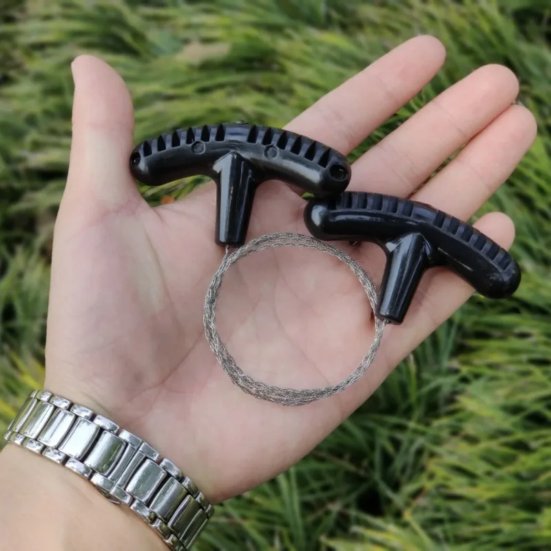 PP Handle Steel Rope Mini Pocket Saw Camping Survival Wood Cutting Wire Saw Stainless Steel Outdoor Equipment Survival Supplies hand saw multi purpose saw handheld saw steel rope chain saw
