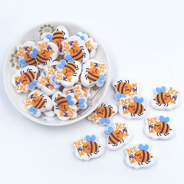 Chenkai 50PCS Bee Focal Beads Silicone Charms For Pen Making Character  Beads For Beadable Pen DIY Baby Pacifier Dummy Chains - AliExpress