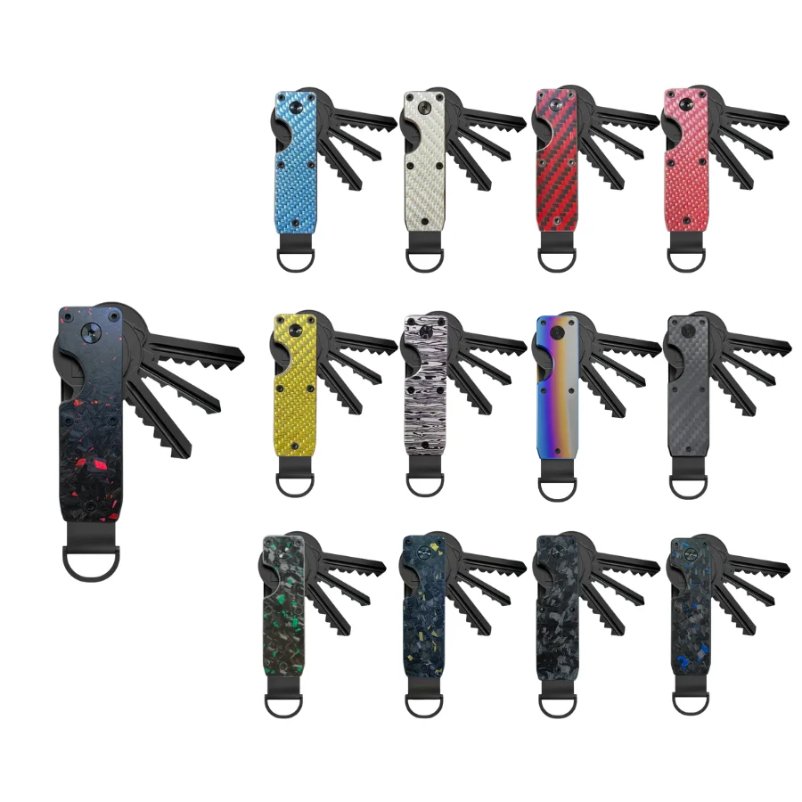 Key Organizer Key Case Key Holder Aluminum Alloy Keychain Secures 2-5 Keys