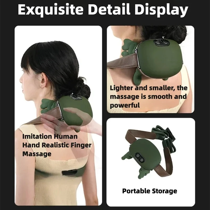 Bionic Finger Neck Shoulder Massager Wireless Neck Cervical Trapezius Kneading Massage Shawl Brushless Motor Neck massager