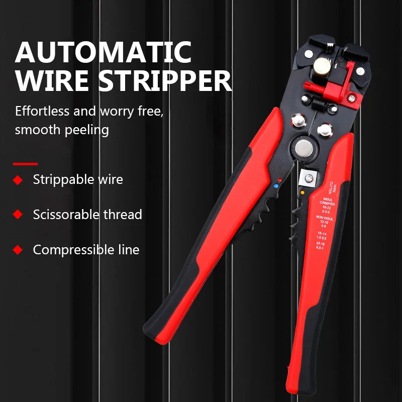 Multi Functional Wire Stripping Pliers Fully Automatic Wire Stripping Tool Pulling and Cutting Pliers Anti-slip Handle