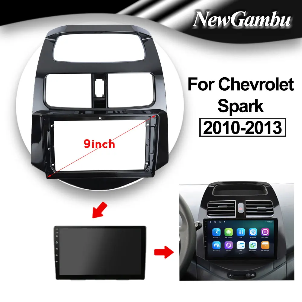 

NewGambu 9 дюймов для Chevrolet Spark 2010- 2013 Автомобильная DVD рамка аудио адаптер приборная панель Радио экран 2 Din
