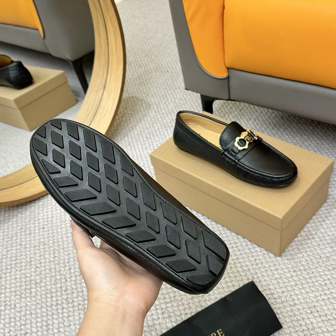 BILLIONAIRE Men Shoes Lychee Patterned Calf Leather High-Quality outdoors European big size 38-46 Metal Old Money Newly rich