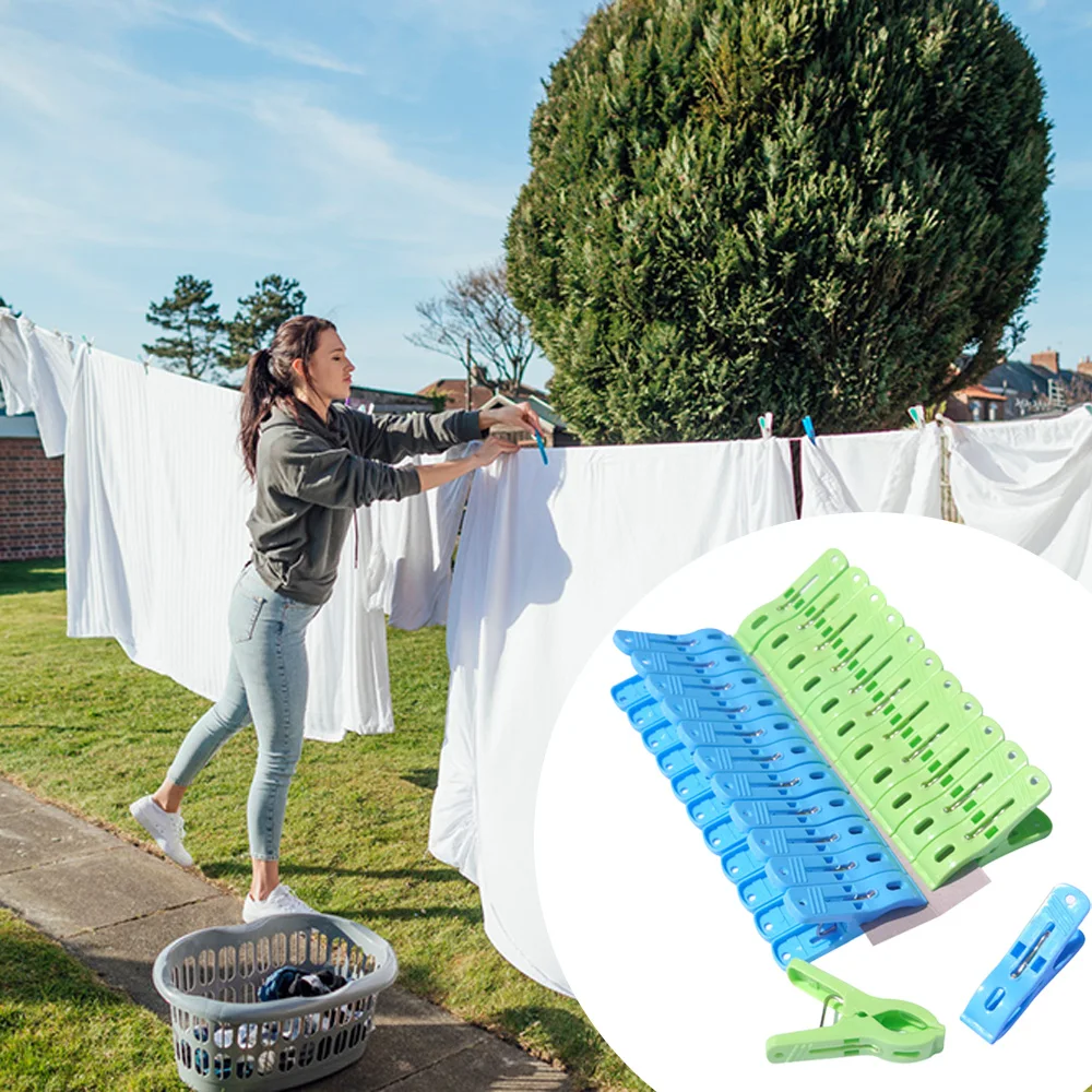 Clothes Pegs Strong Windproof Laundry Clothespins Plastic Clothes Clip Hangers for Underwear Socks Drying 24Pcs/set