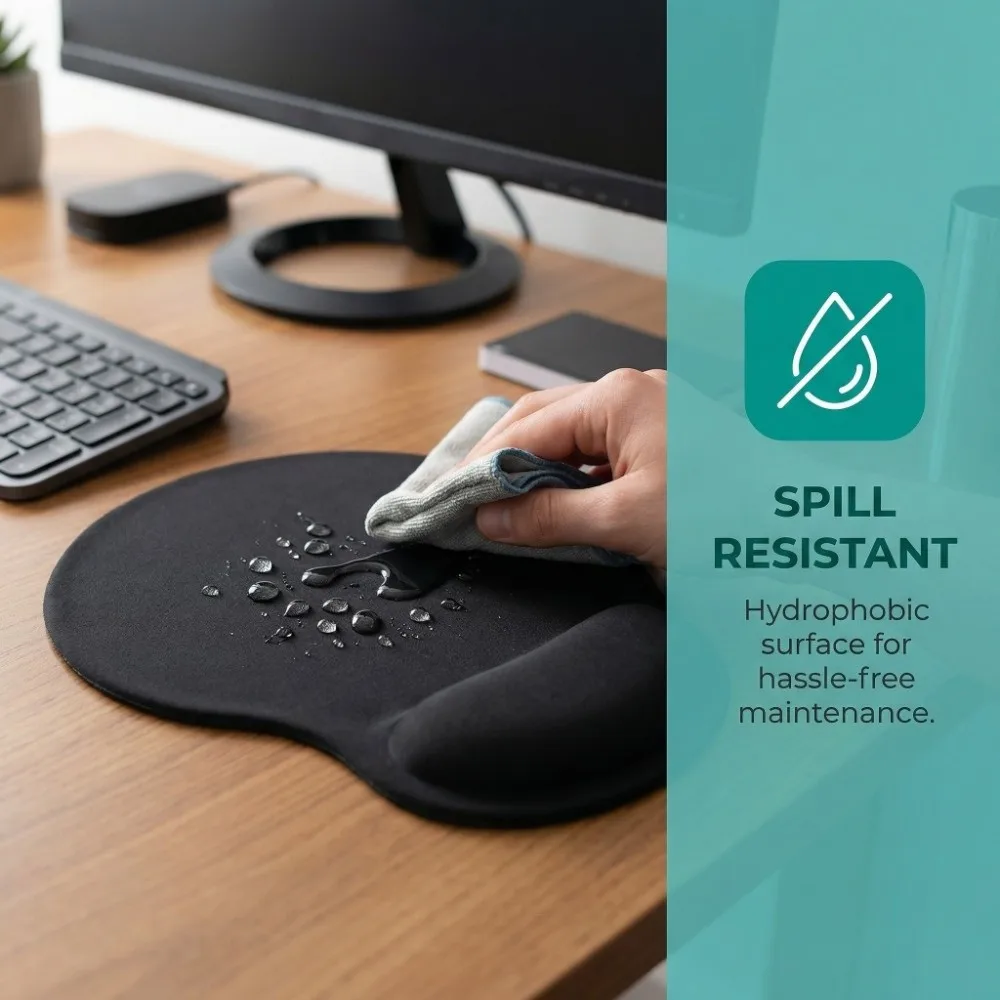 Deluxe Ergonomic Waterproof Mouse Pad with Wrist Support - Non-Slip & Multi-Color Design