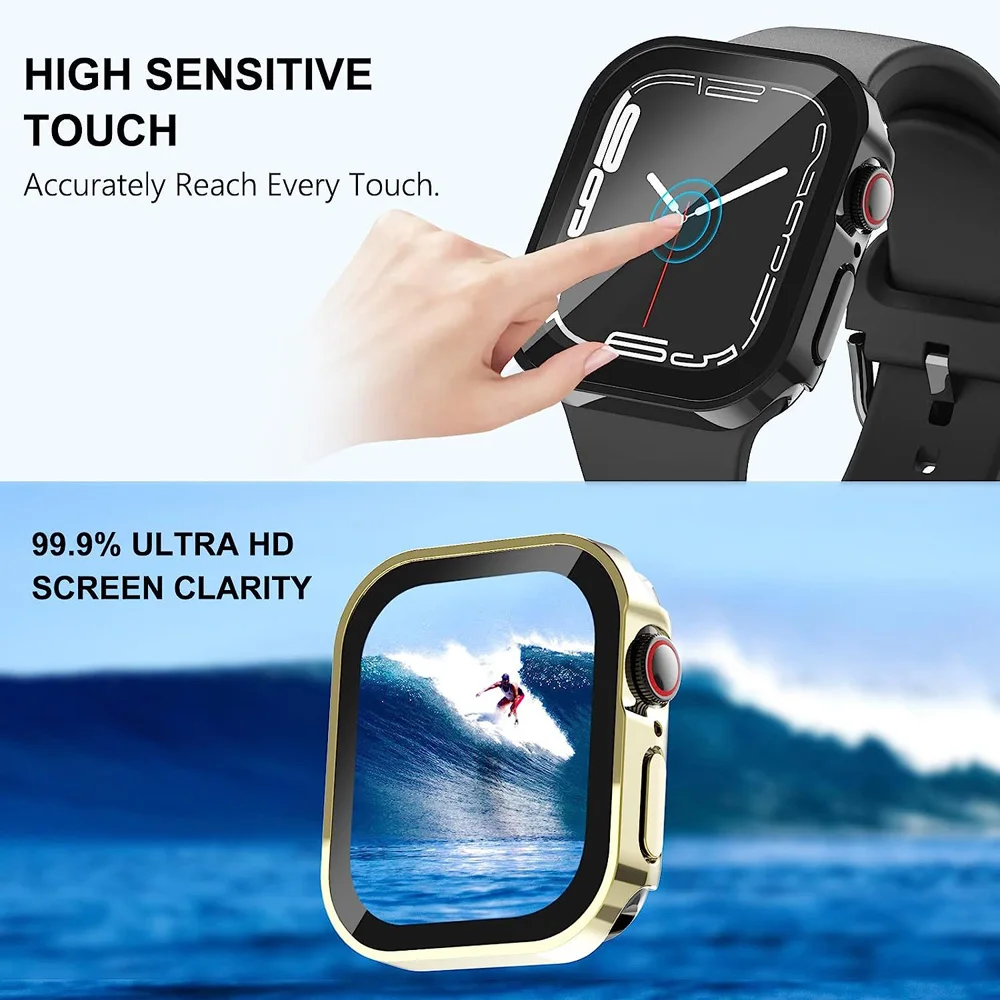 Apple Watch Screen Protector Case Waterproof Case For Apple Watch Series 9 8 7 Ultra 49mm 45mm 41mm Screen Protector For IWatch 4 5 SE 6 44mm 40mm Back Cover