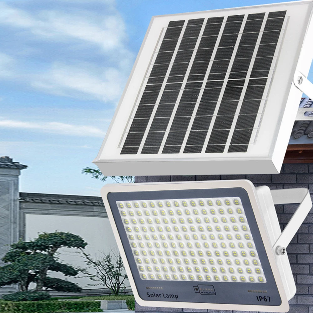 Description Picture 6 of itemSolar Powered LED Flood Light Auto-On Outdoor Security Lights Multi Modes Outside Spotlights Remote Control for Garden Courtyard