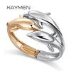 KAYMEN Luxury Dolphins Cuff Bracelet Animal Bangle for Women Fashion Statement Alloy Bangle Jewelry Accessory 1