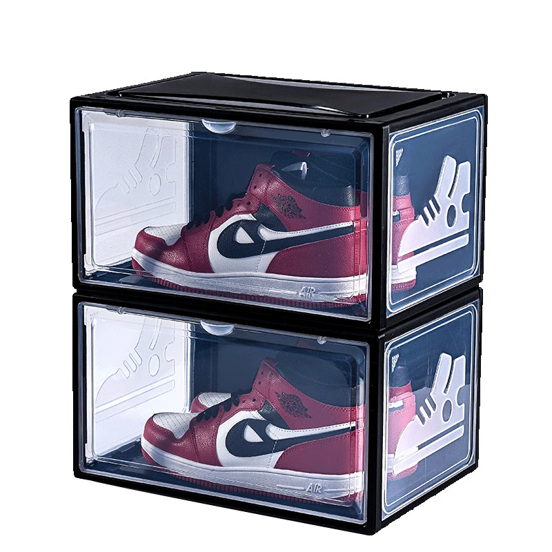  YUANP La caja de zapatos es resistente y duradera y  transpirable, caja de almacenamiento de zapatos de cartón visible diseñada  para hombres y mujeres, paquete de 10 unidades, 3 : Hogar