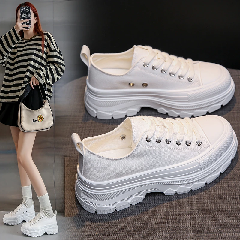 

Кроссовки женские универсальные на платформе, мягкая удобная и элегантная повседневная обувь, криперы с круглым носком, на осень-зиму