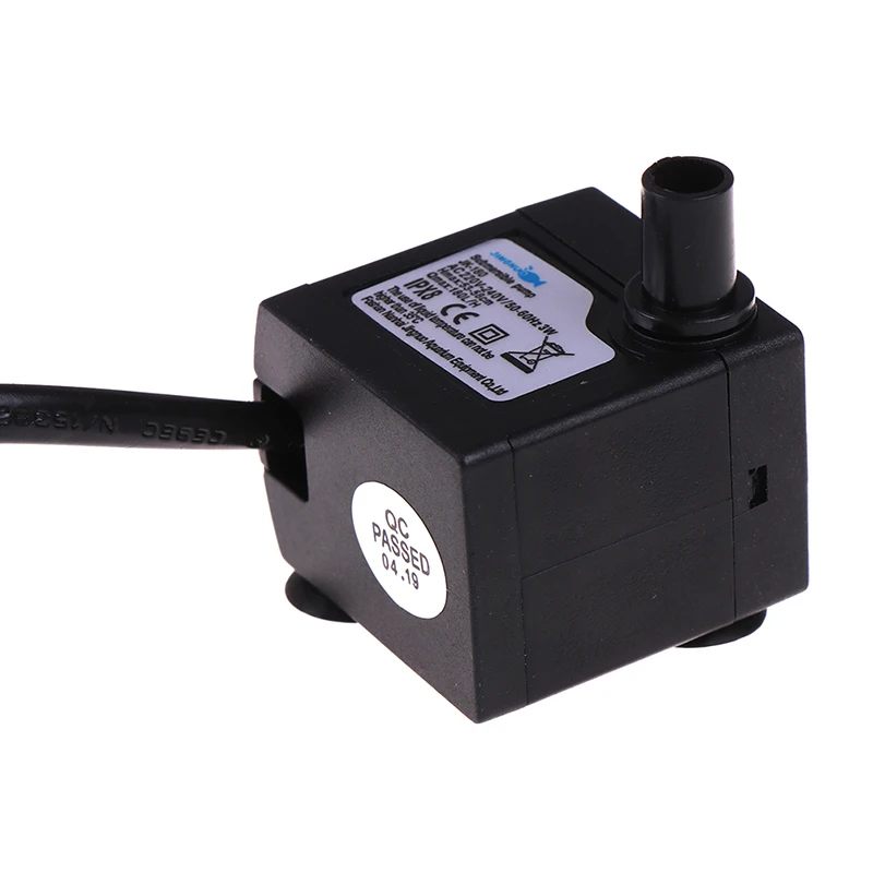 미니 수중 워터 펌프, EU 플러그 레이트 수족관 방수 펌프, AC 220V, 3W