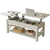 Coffee Table 47.2", 2 Way Lift Top Farmhouse Center Table with Hidden Compartment, Open Shelf & X Wooden Support for Living Room 1