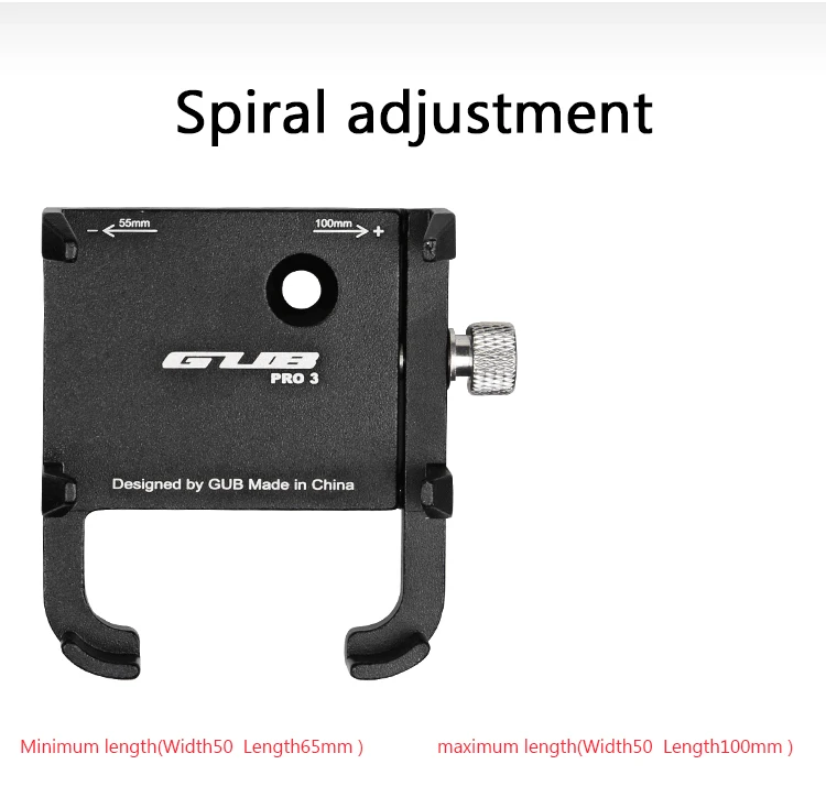 GUB Universal Fahrrad Telefon Halterung Ständer Aluminium Einstellbar MTB Fahrrad Motorrad GPS Telefon Power Bank Unterstützung – Detail 9