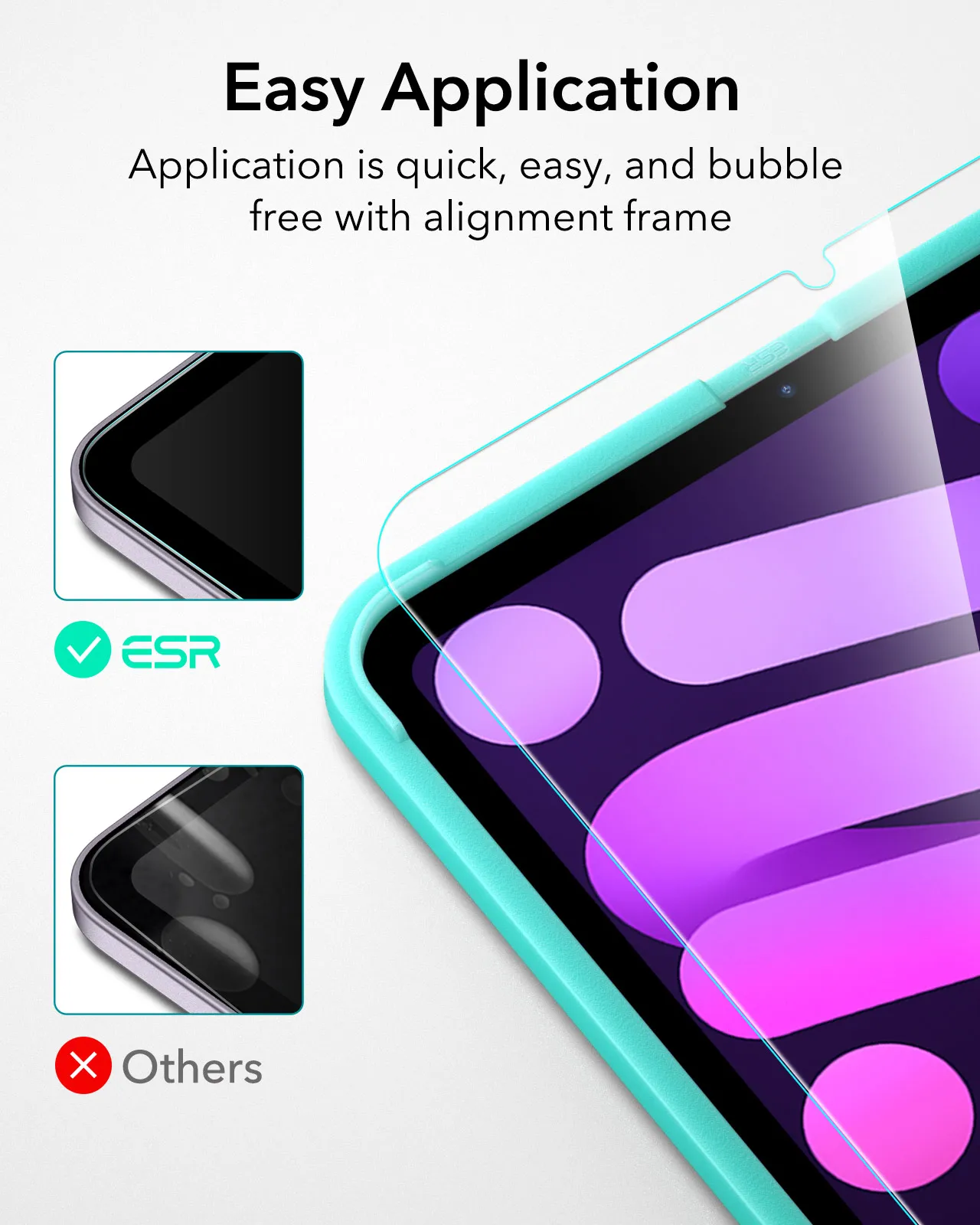 ESR Screen Protector for iPad 11/10(2025/2022) Pro 11/12.9 (2018-2022)Tempered-Glass Film with Frame For Mini 7/6 Air 5/4 5