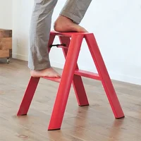 Aluminum Alloy Folding Step Stool Portable Multifunctional Kitchen Ladder Chair Non-Slip Multifunctional Ladders Stool for Home 2