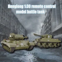 Henglong 1:30 Simulation Remote Control Tank American M26 Panxing/m4a3 Sherman Wireless Battle Tank Parent Child Interactive Toy 2