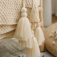 Wool Knit Plaid Blanket With Tassel Super Soft Bohemia Throw Blanket for Bed Sofa Cover Bedspread Decor Blankets 3