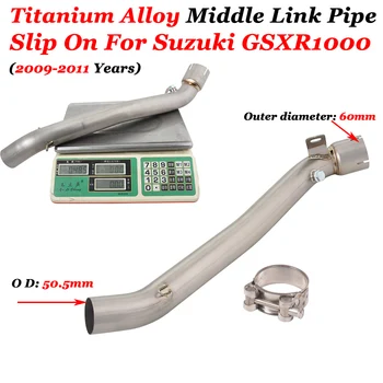 Motorcycle Exhaust Escape Modify Titanium Alloy Mid Link Pipe Moto Muffler Slip On For Suzuki GSXR1000 GSXR-1000 K9 K1 2009-2011