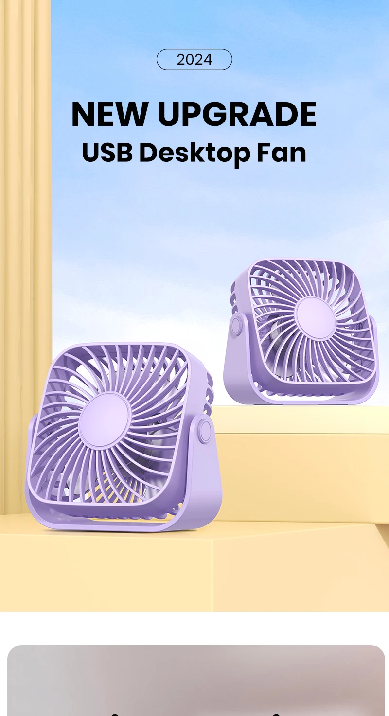 4Inch USB Mini Desk Fan,3 Speeds Quiet Portable Desktop Table Fan,360°Adjustment