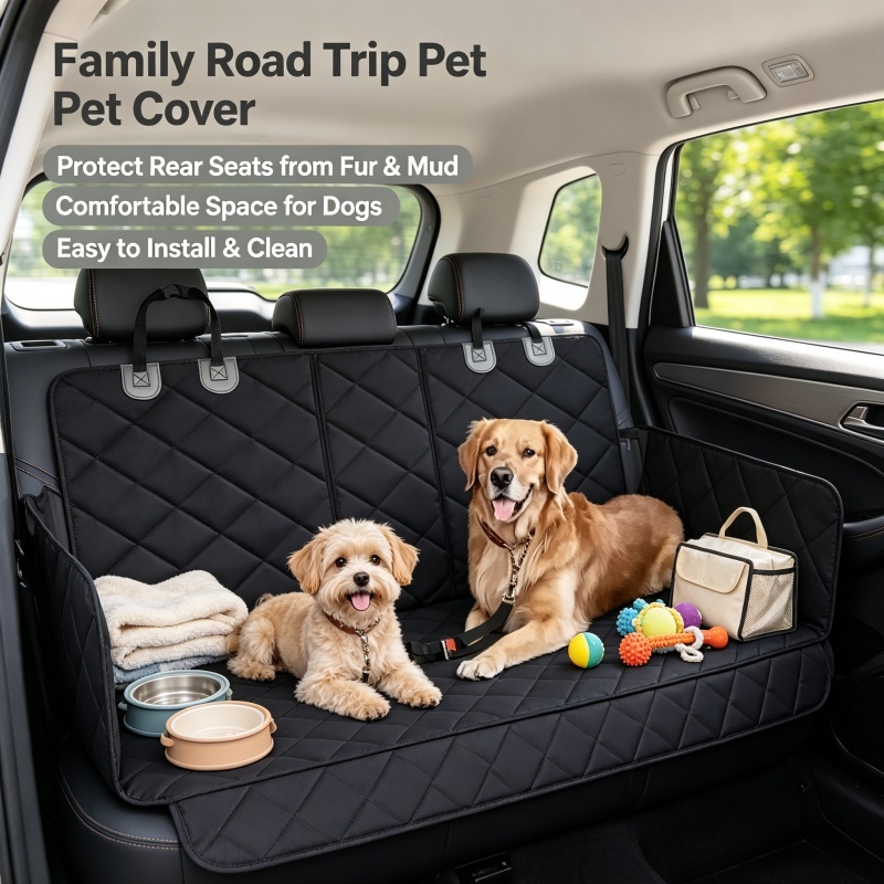 Dog Car Seat Cover Pet Travel Carrier Mattress Waterproof Dog Car Seat Protector With Middle Seat Armrest For Dogs