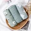 Kangobaby #My Soft Life# New 3pcs Pack Bamboo Cotton Baby Muslin Swaddle Blanket Newborn Wrap Infant Quilt 120x110cm 3
