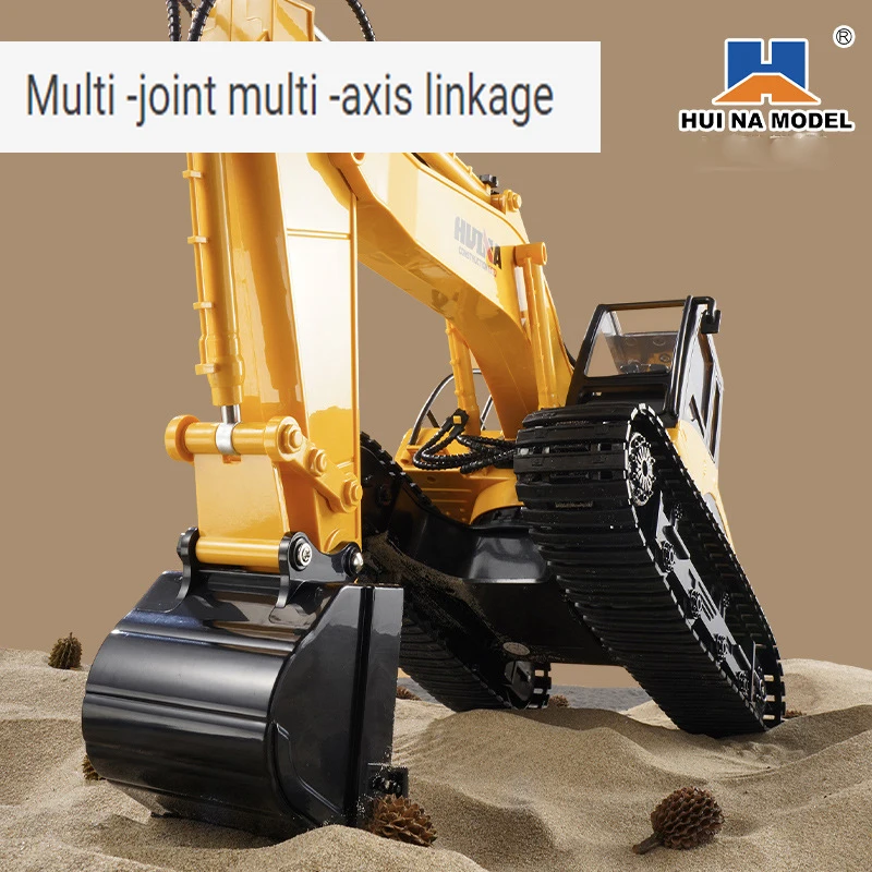 Huina New 3 in 1 Alloy Remote Controlled Truck Excavator RC Car Drill Ball Brabber Truck Toys Gift For Boys And Girls 3
