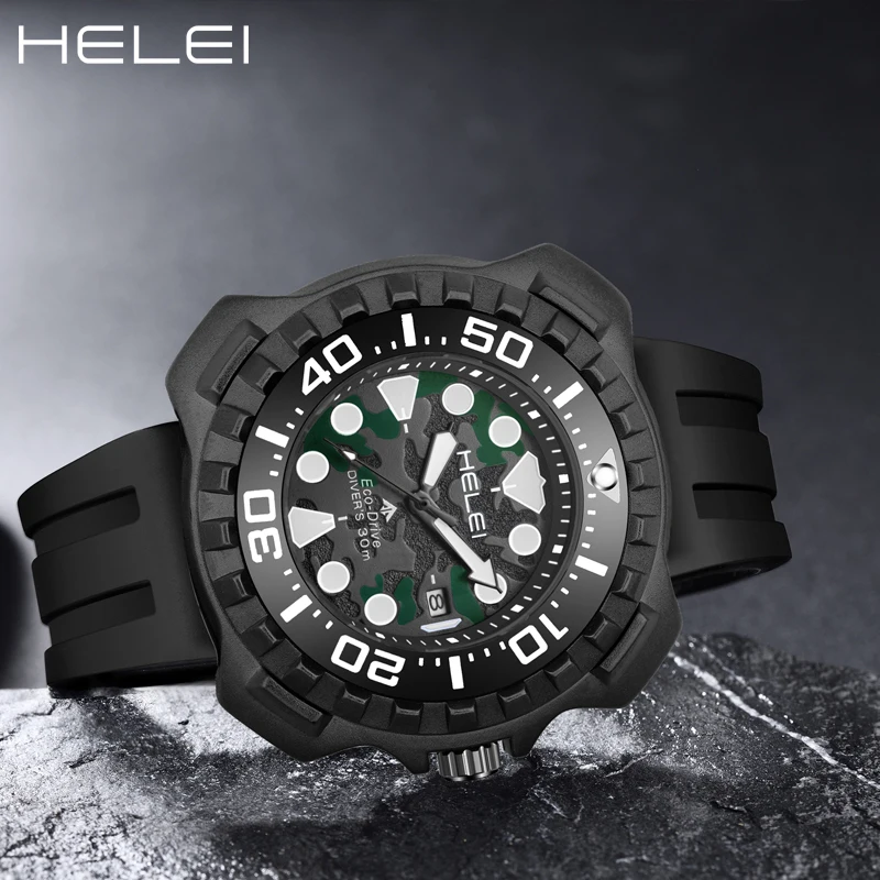HELEI hot models 2024 men's watches big case fashion quartz wristwatch men's watches large digital men's watch gift for men