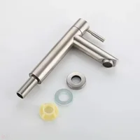 ก๊อกน้ำอ่างล้างหน้า สแตนเลส 304 ก๊อกน้ำเย็นเดี่ยว สีดำเงิน ติดตั้งบนเคาน์เตอร์ แบบยืดและยกสูง 4